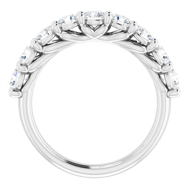 14k White 1 1/3 Ctw Natural Diamond Anniversary Band