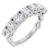 14k White 1 5/8 Ctw Natural Diamond Anniversary Band