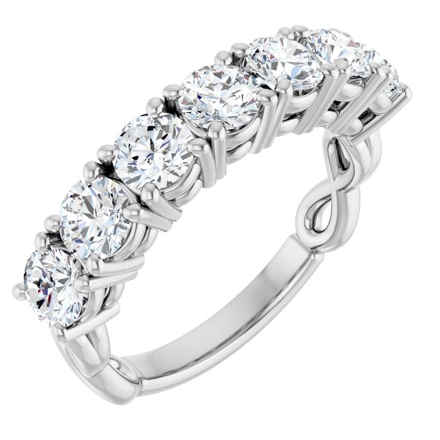 14k White 1 5/8 Ctw Natural Diamond Anniversary Band