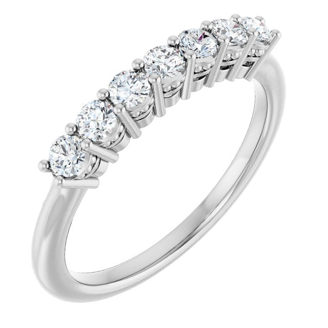 14k White 3/8 Ctw Natural Diamond Anniversary Band