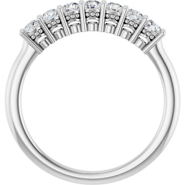 14k White 3/8 Ctw Natural Diamond Anniversary Band