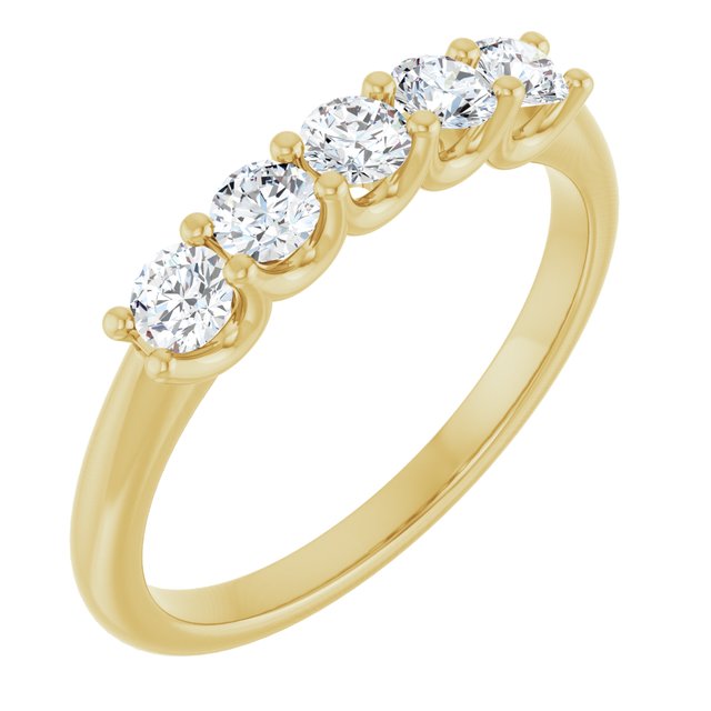 14k Yellow 1/2 Ctw Lab-grown Diamond Anniversary Band