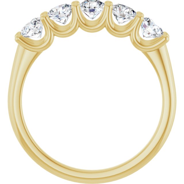 14k Yellow 1 Ctw Lab-grown Diamond Anniversary Band
