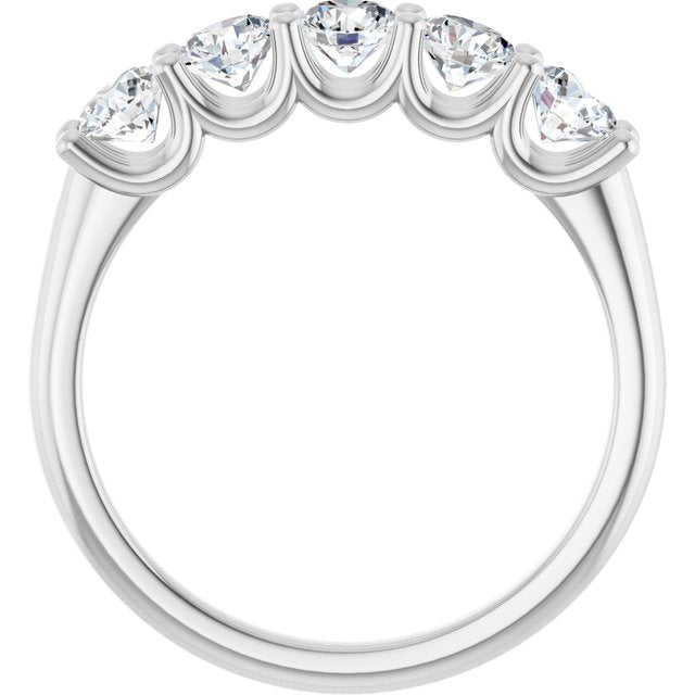 14k White 1 Ctw Natural Diamond Anniversary Band