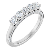 14K White 5/8 CTW Natural Diamond Anniversary Band