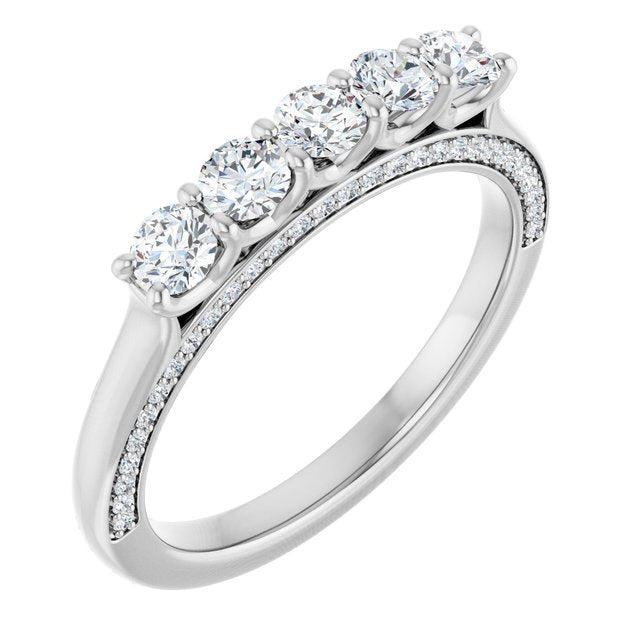14K White 5/8 CTW Natural Diamond Anniversary Band