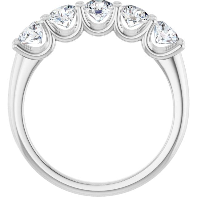 14k White 1 1/3 Ctw Natural Diamond Anniversary Band