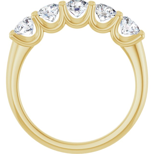 14k Yellow 1 1/3 Ctw Lab-grown Diamond Anniversary Band