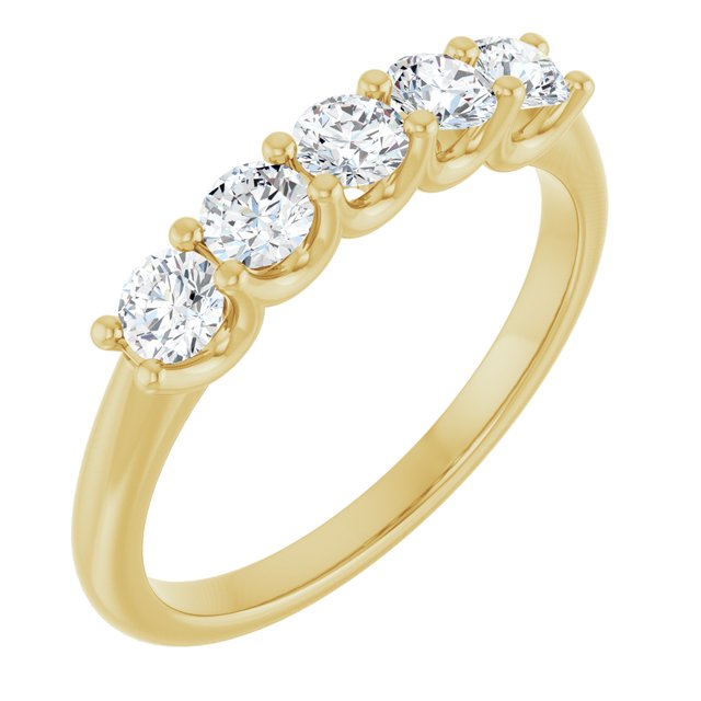 14k Yellow 5/8 Ctw Lab-grown Diamond Anniversary Band