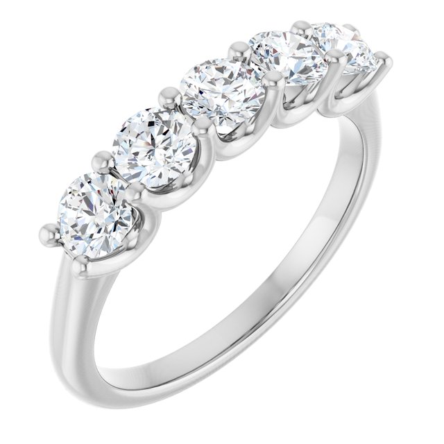 14k White 1 Ctw Natural Diamond Anniversary Band