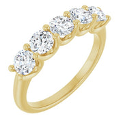 14k Yellow 1 1/3 Ctw Lab-grown Diamond Anniversary Band