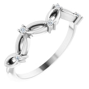 14K White .04 CTW Natural Diamond Anniversary Band