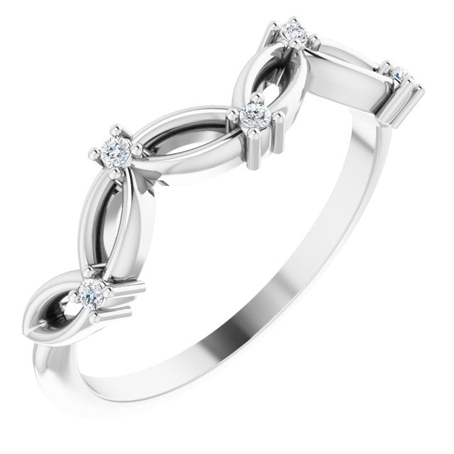 14K White .04 CTW Natural Diamond Anniversary Band