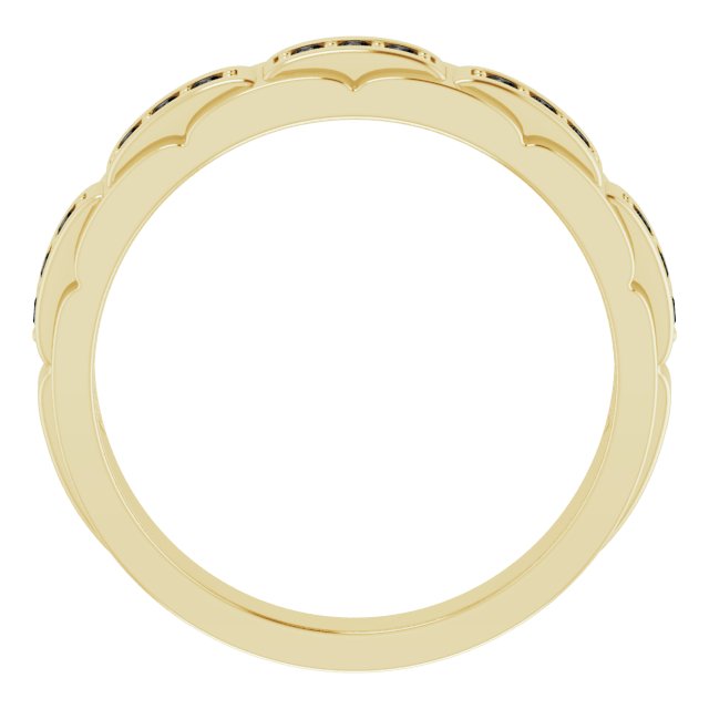 14K Yellow 1/4 CTW  Natural Black Diamond Ring