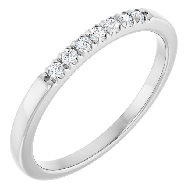 14k White 1/10 Ctw Natural Diamond Anniversary Band