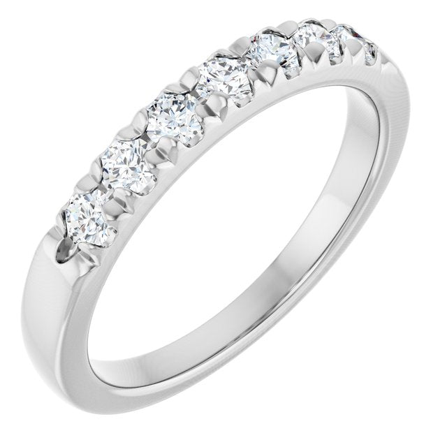 14K White 3/8 CTW Natural Diamond Anniversary Band