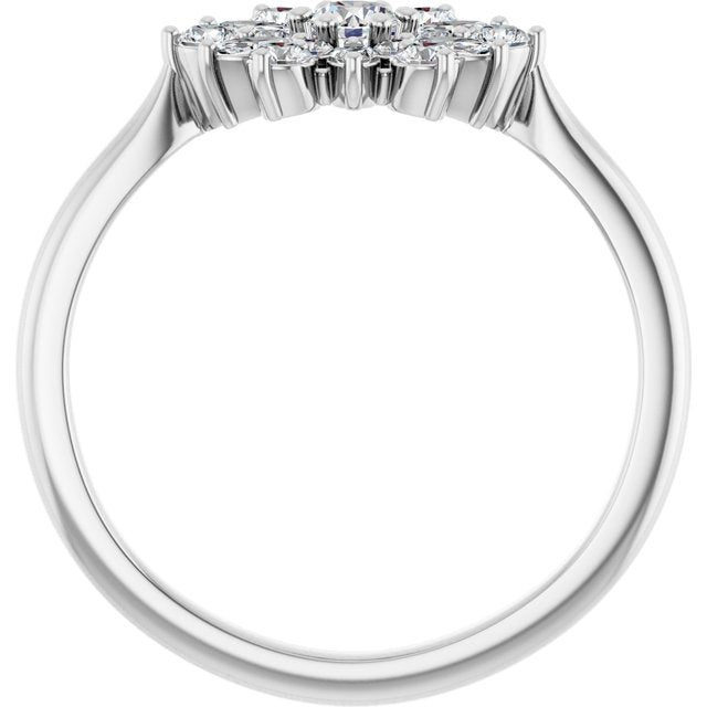 14K White 1/2 CTW Natural Diamond Vintage-Inspired Ring