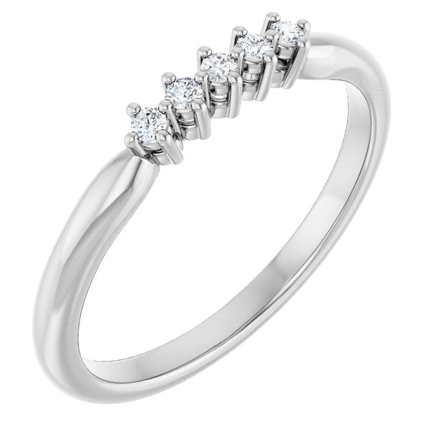 14K White 3/8 CTW Natural Diamond Anniversary Band