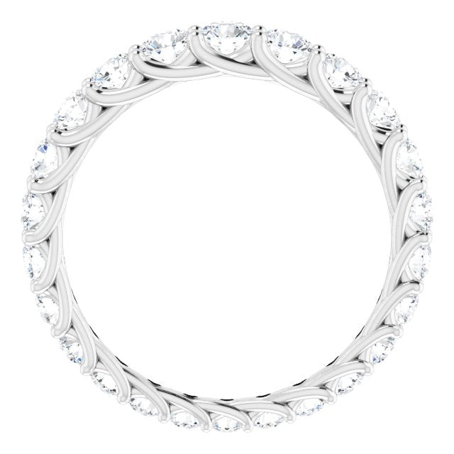 14K White 1 1/5 CTW Natural Diamond Graduated Eternity Band Size 6