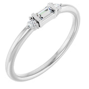 14K White 1/8 CTW Natural Diamond Stackable Ring