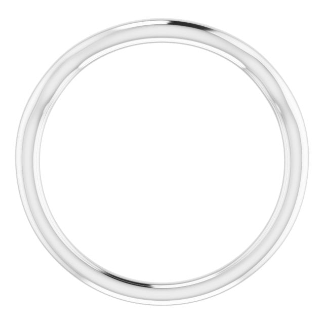 14k White Band For 6.5 Mm Round Ring