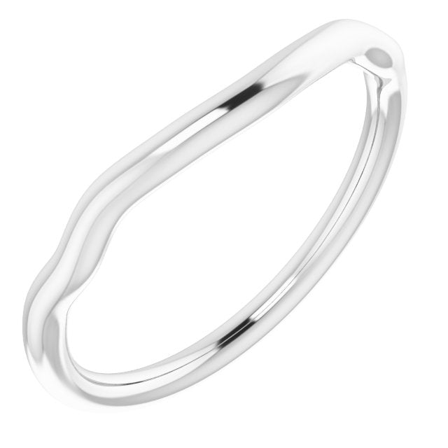 14k White Band For 8 Mm Round Ring