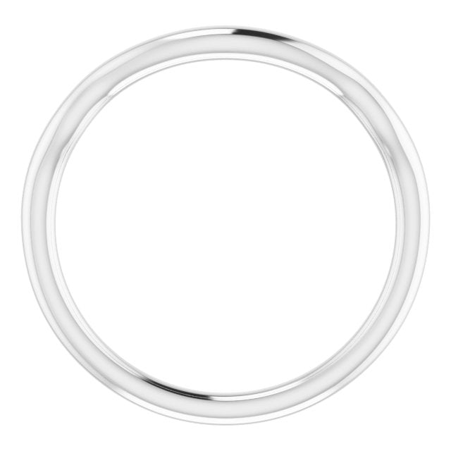 14k White Band For 8 Mm Round Ring