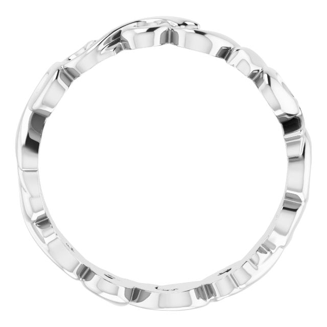 14k White 5 Mm Sculptural Band Size 7.5