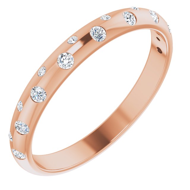 14k Rose 1/6 Ctw Natural Diamond Anniversary Band