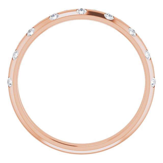 14k Rose 1/6 Ctw Natural Diamond Anniversary Band