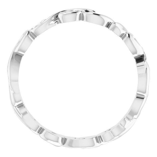 14k White 3 Mm Sculptural Band Size 5.5