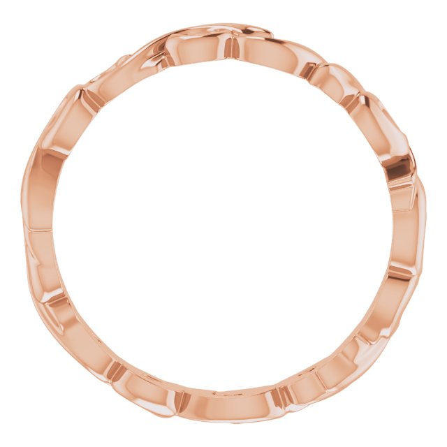 14k Rose 3 Mm Sculptural Band Size 7