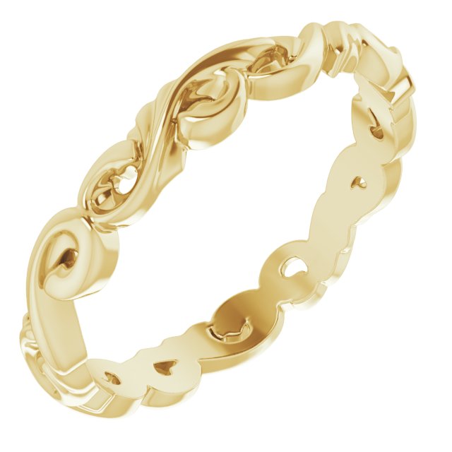 14k Yellow 3 Mm Sculptural Band Size 6.5