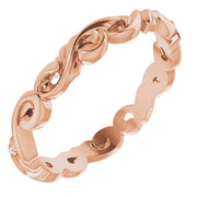 14k Rose 3 Mm Sculptural Band Size 7