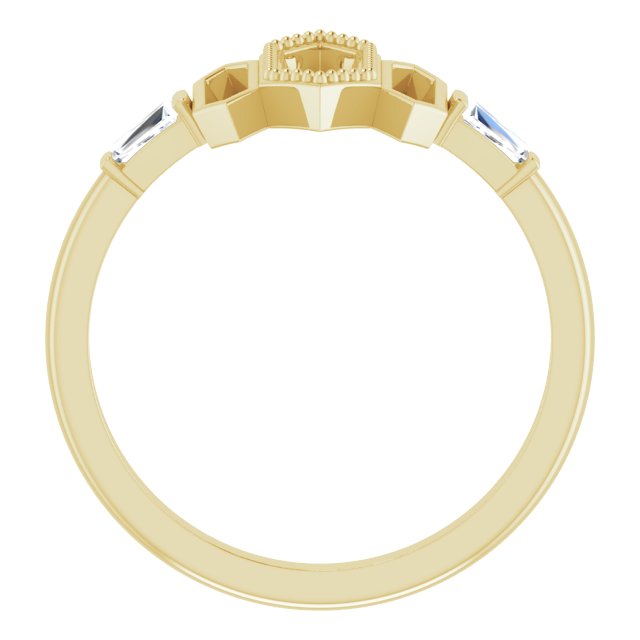 14K Yellow 1/8 CTW Natural Diamond Geometric Ring
