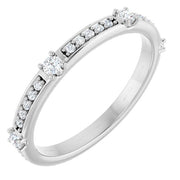 14k White 1/4 Ctw Natural Diamond Anniversary Band