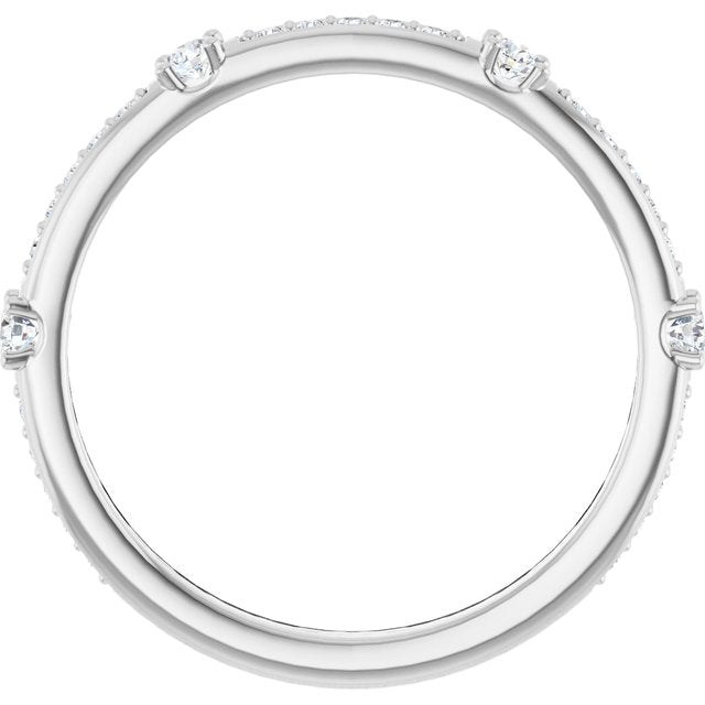 14k White 1/4 Ctw Natural Diamond Anniversary Band