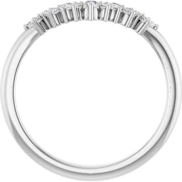14K White 1/6 CTW Natural Diamond Contour Band