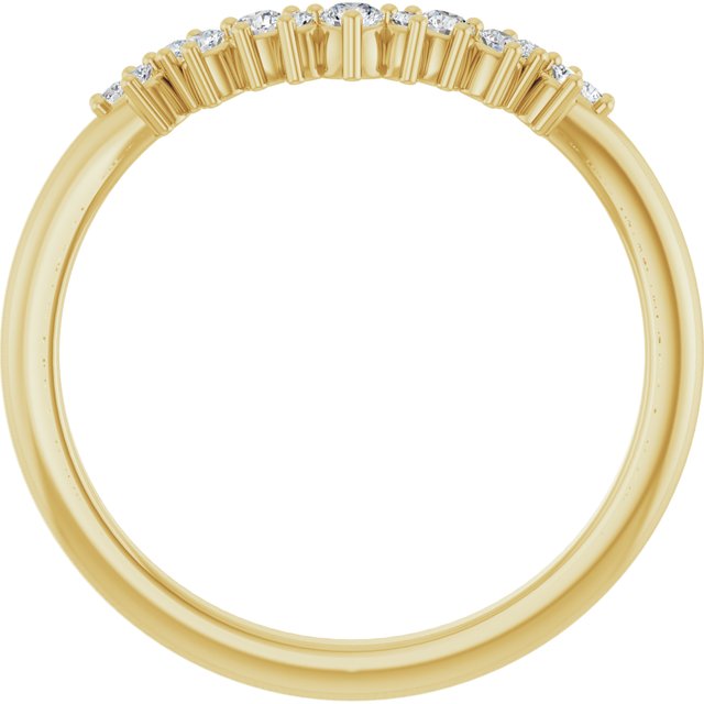14K Yellow 1/6 CTW Lab-Grown Diamond Contour Band