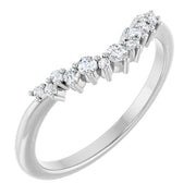 14K White 1/6 CTW Natural Diamond Contour Band