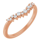 14k Rose 1/6 Ctw Natural Diamond Contour Band