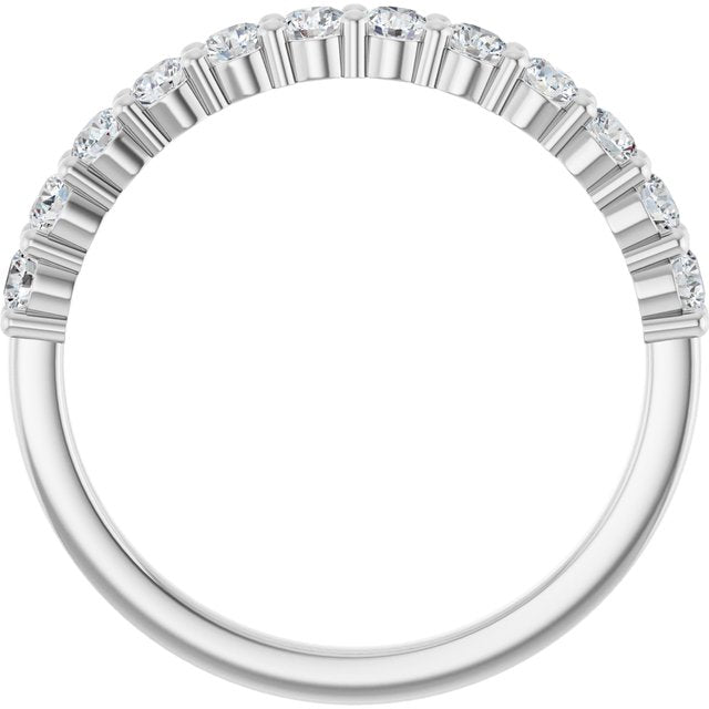 14k White 1/2 Ctw Lab-grown Diamond Anniversary Band