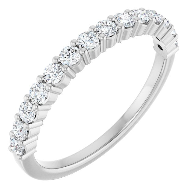 14k White 3/8 Ctw Lab-grown Diamond Anniversary Band