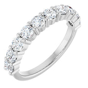 14k White 9/10 Ctw Lab-grown Diamond Anniversary Band