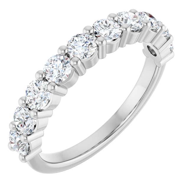 14k White 9/10 Ctw Lab-grown Diamond Anniversary Band