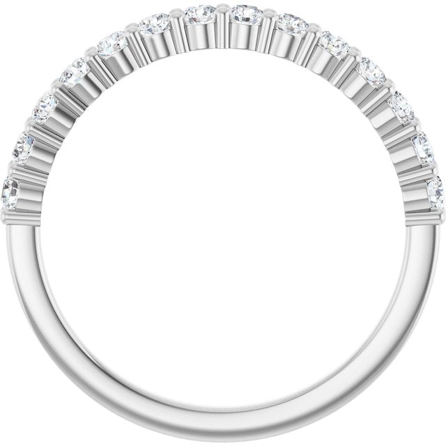 14k White 3/8 Ctw Lab-grown Diamond Anniversary Band