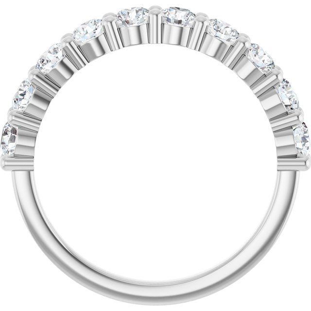 14k White 9/10 Ctw Lab-grown Diamond Anniversary Band