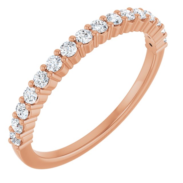 14k Rose 1/4 Ctw Natural Diamond Anniversary Band