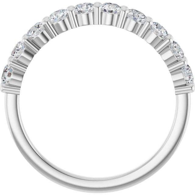 14k White 3/4 Ctw Lab-grown Diamond Anniversary Band