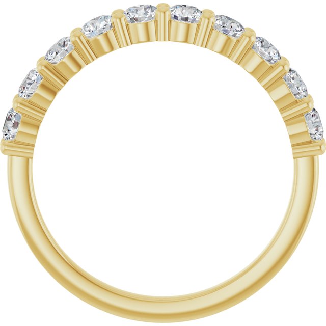 14k Yellow 3/4 Ctw Natural Diamond Anniversary Band